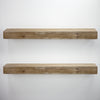 Rustic Wood Floating Wall Shelf - Large/Walnut Brown
